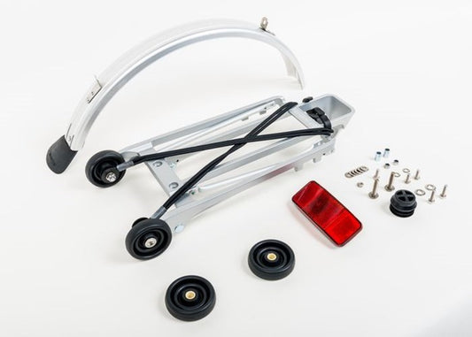 Rack complete with 4 rollers and mudguard 6mm holes Silver (QRACKA)  MSRP 209.99 USD